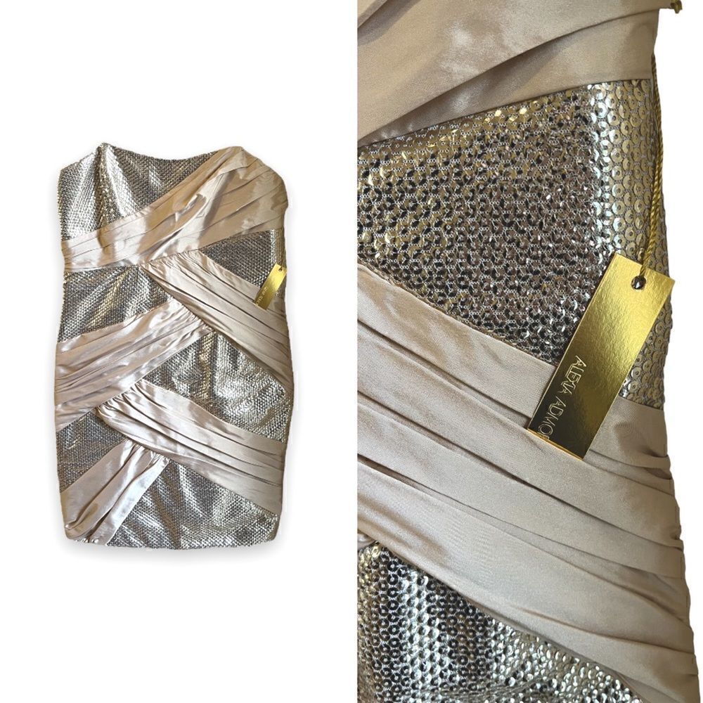 NWT! ALEXIA ADMOR | Strapless Sequin/Satin Mini Dress (M)